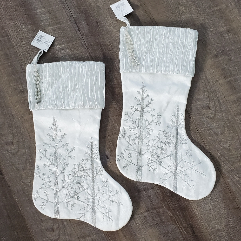 A Pair of Sequin Christmas Stockings NWT